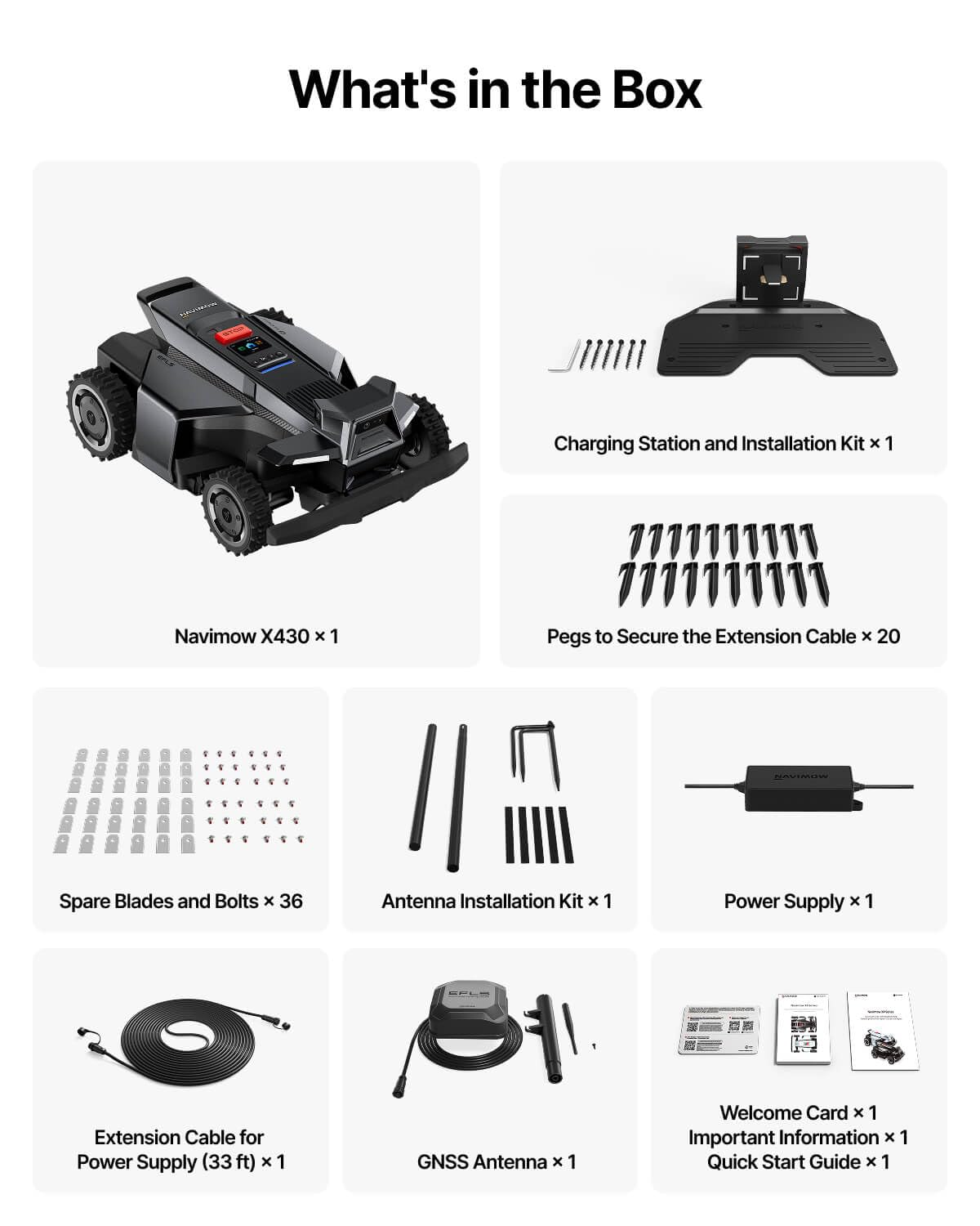 Segway Navimow X430 Robot Lawn Mower Wire Free with Garage X, 4WD for 84% Slopes, Zero-Turn Mowing, Dual 180W Motors, Covers 1 Acre (Garage Shipped Separately)