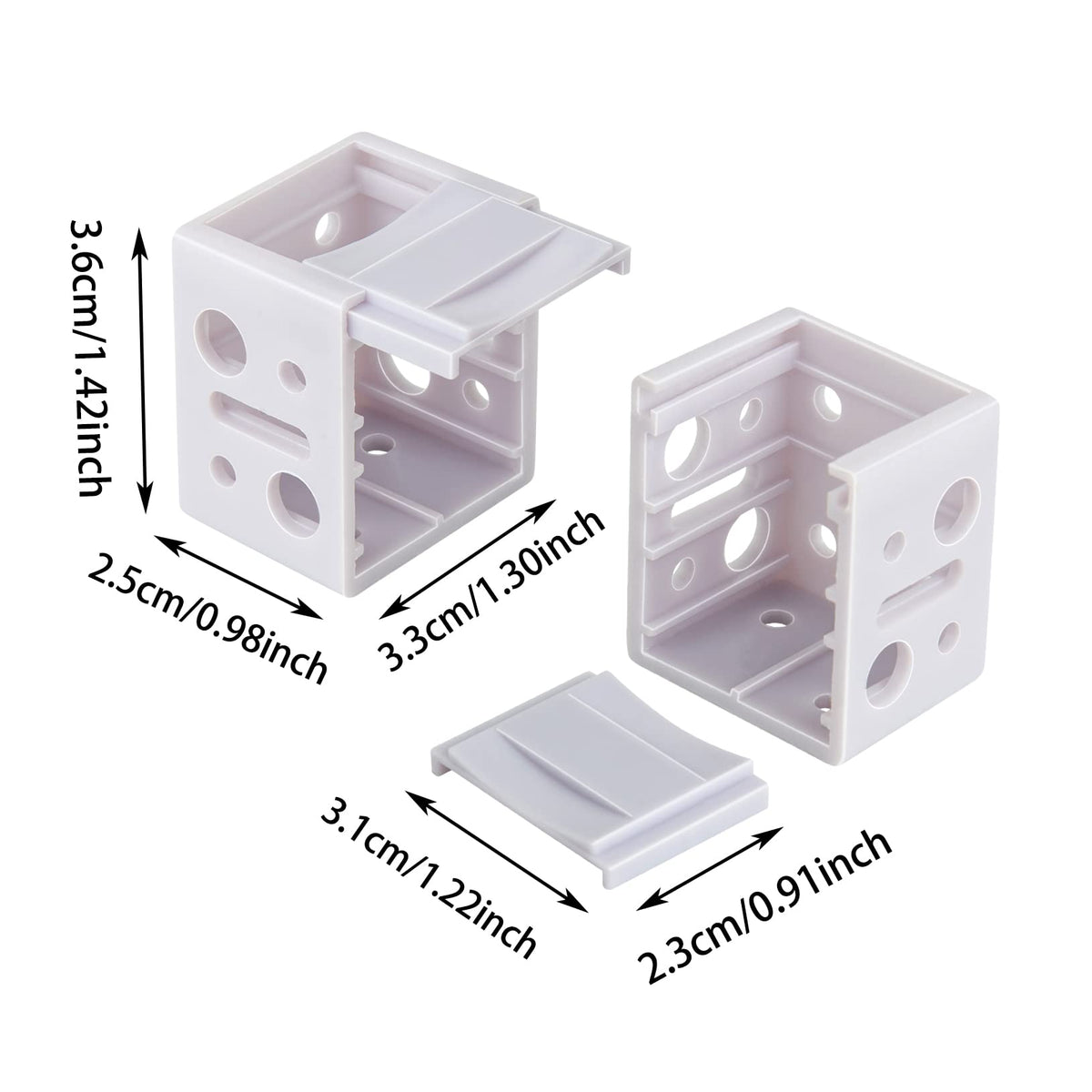 ONLYFU 12 Pack 1 inch Blind Brackets, Vertical Blind Bracket Box Mounting Bracket Window Blinds Headrail Brackets, White
