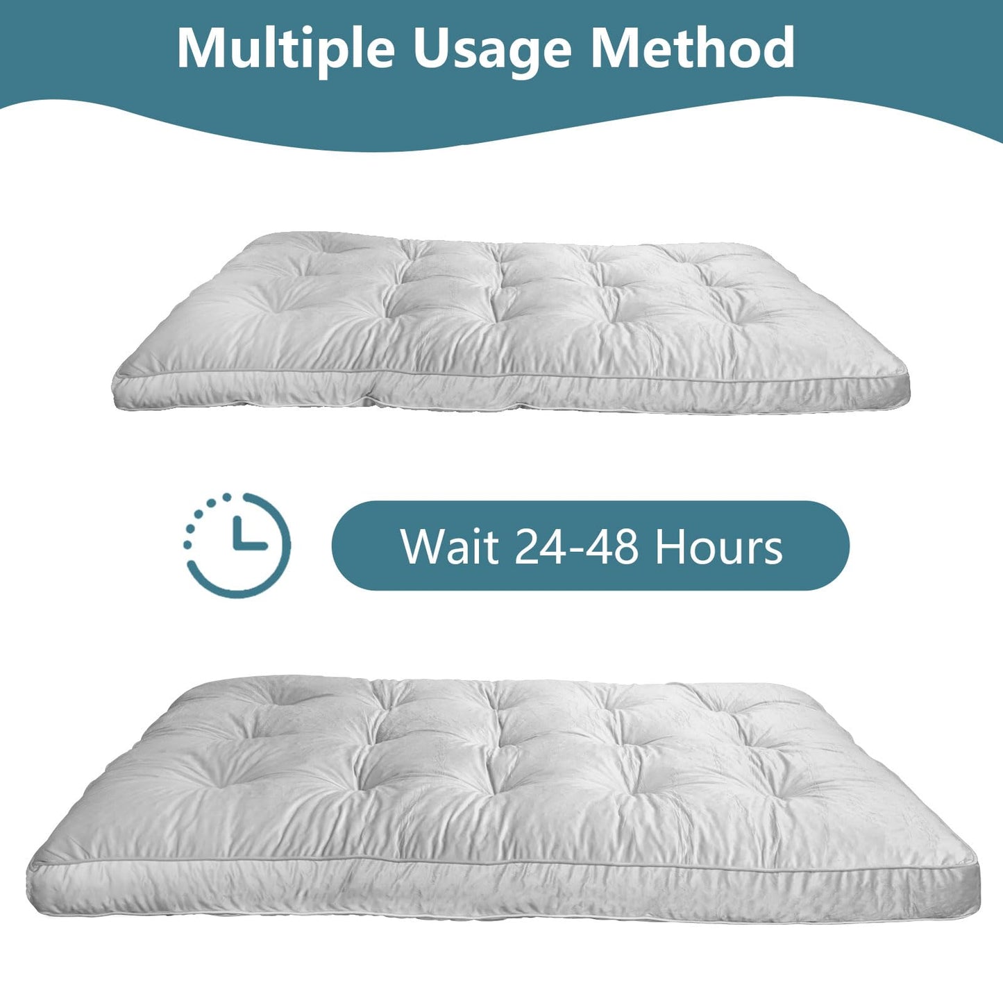 SANXUO Flannel Floor Foldable for Adults,Futon Mattres Full Size 6",Floor Futon Mattress,High Density Shredded Foam Filling Mattress for Bedroom,Living, 54 x 80 (Gray)