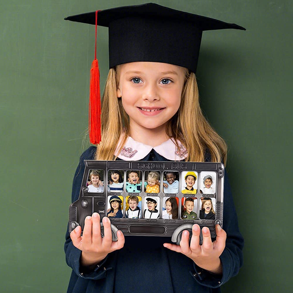 LASODY Gifts & Decor School Bus Kid Child Children Theme Photo Picture Frame,Graduation Picture Frame Gifts.