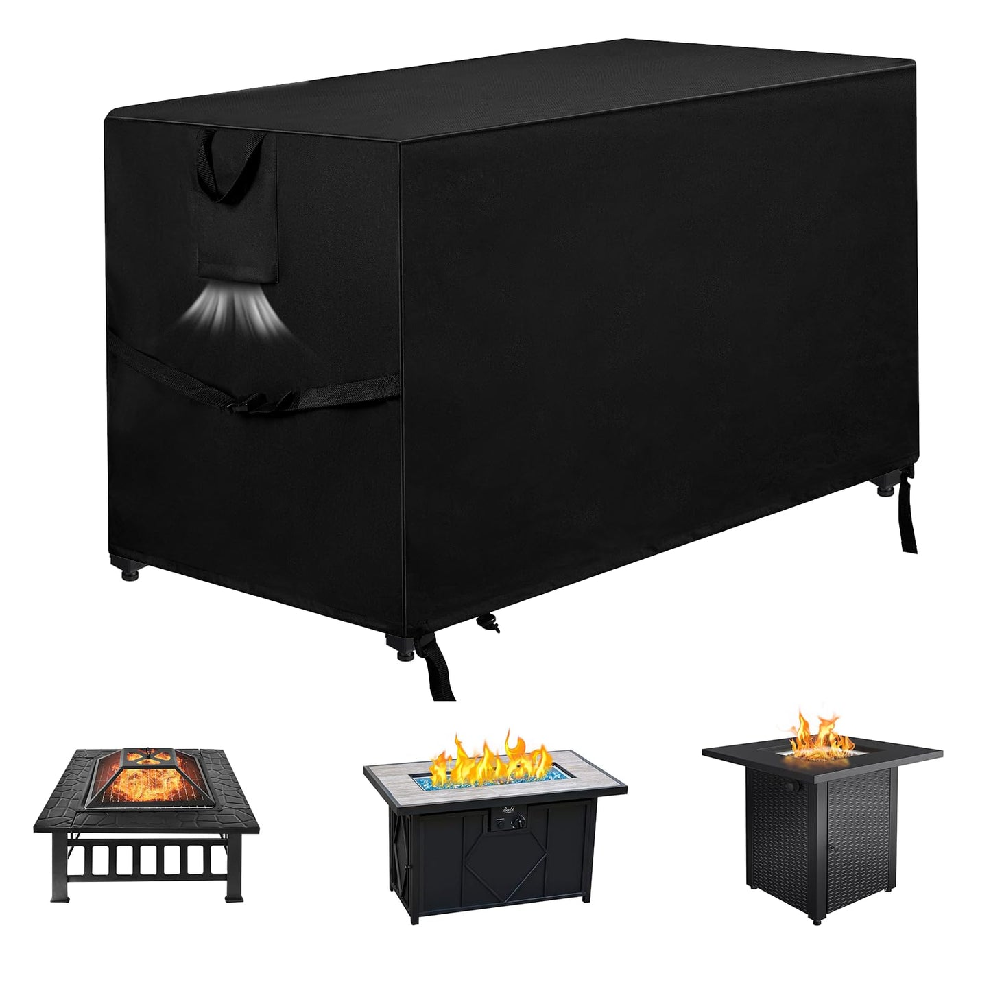 48 Inch Fire Pit Cover Rectangular 600D Heavy Duty Oxford Fire Table Cover