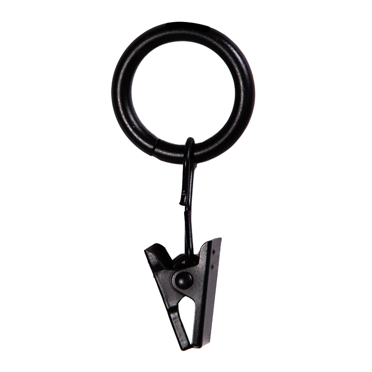 Kenney Petit Window Curtain Clip Rings, 14-Pack, Black