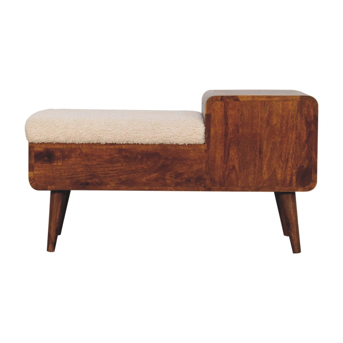 Artisan Furniture Solid Wood Boucle Carved Chestnut Telephone Table