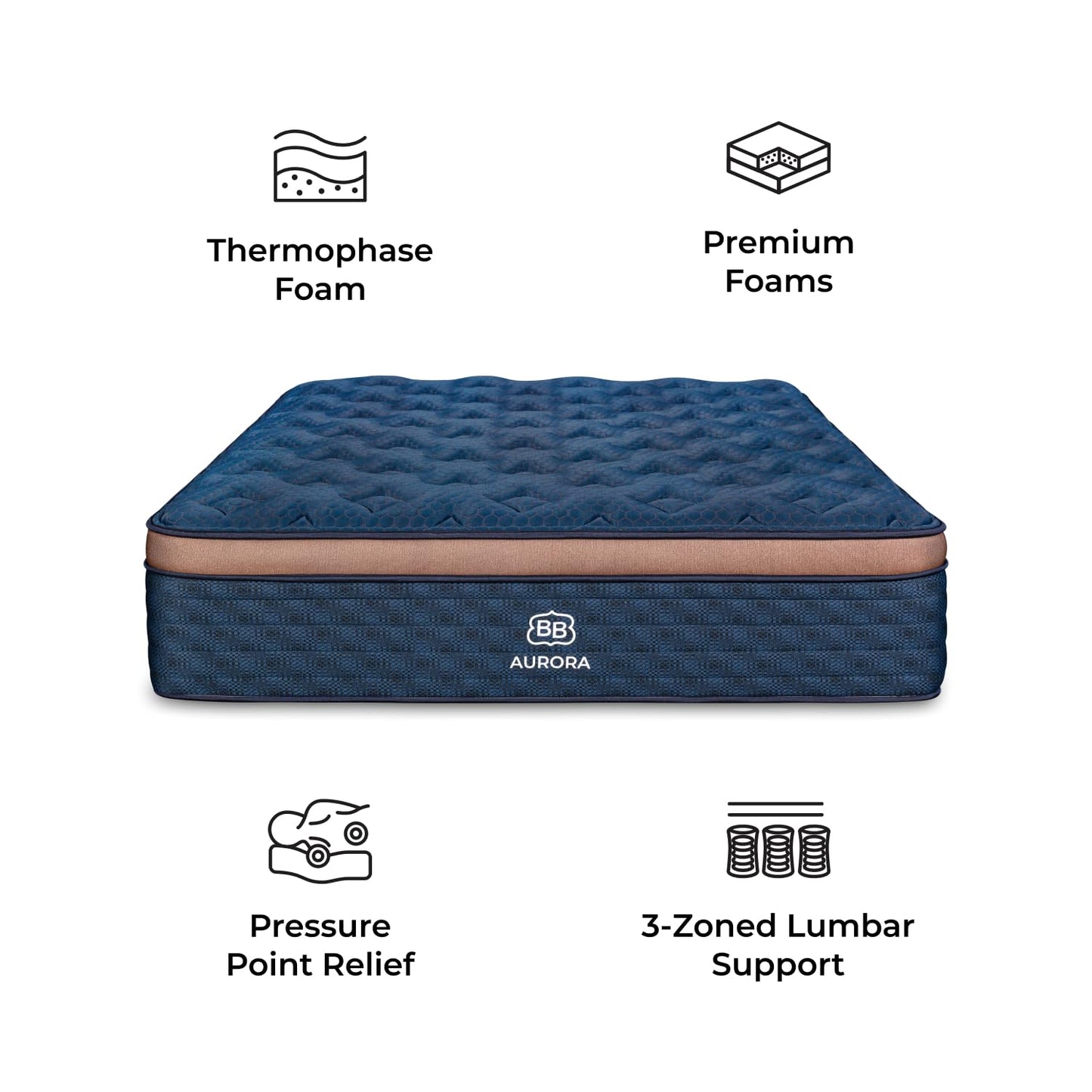 Brooklyn Bedding Aurora Luxe 14 Inch Split CA King 36"x84" Hybrid Mattress | Firm Feel | Cloud Pillowtop Upgrade | CERTIPUR-US Certified Foam