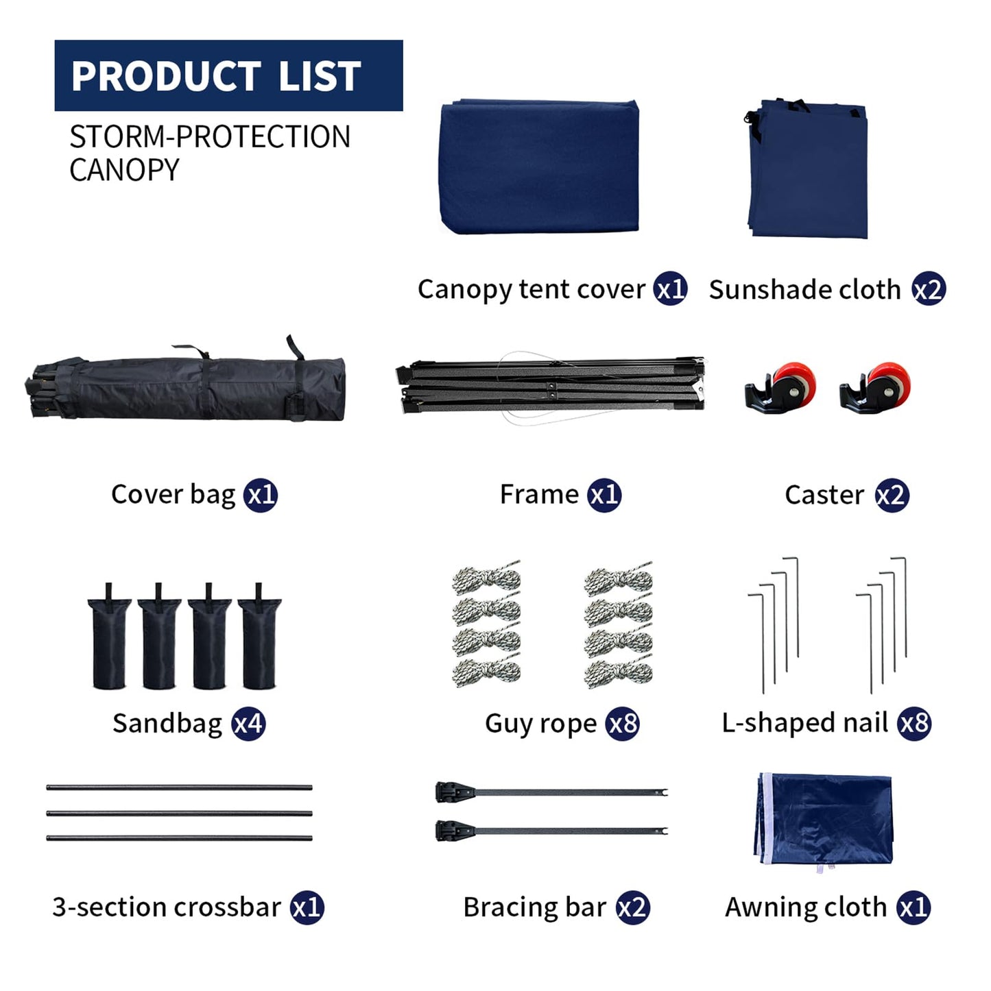 10x10 Pop up Canopy Tent with Awning Easy up Canopy with Wheel Bag Heavy Duty Waterproof Canopy Commercial Gazebo Tent for Outdoors Parties Vendors(Navy Blue)
