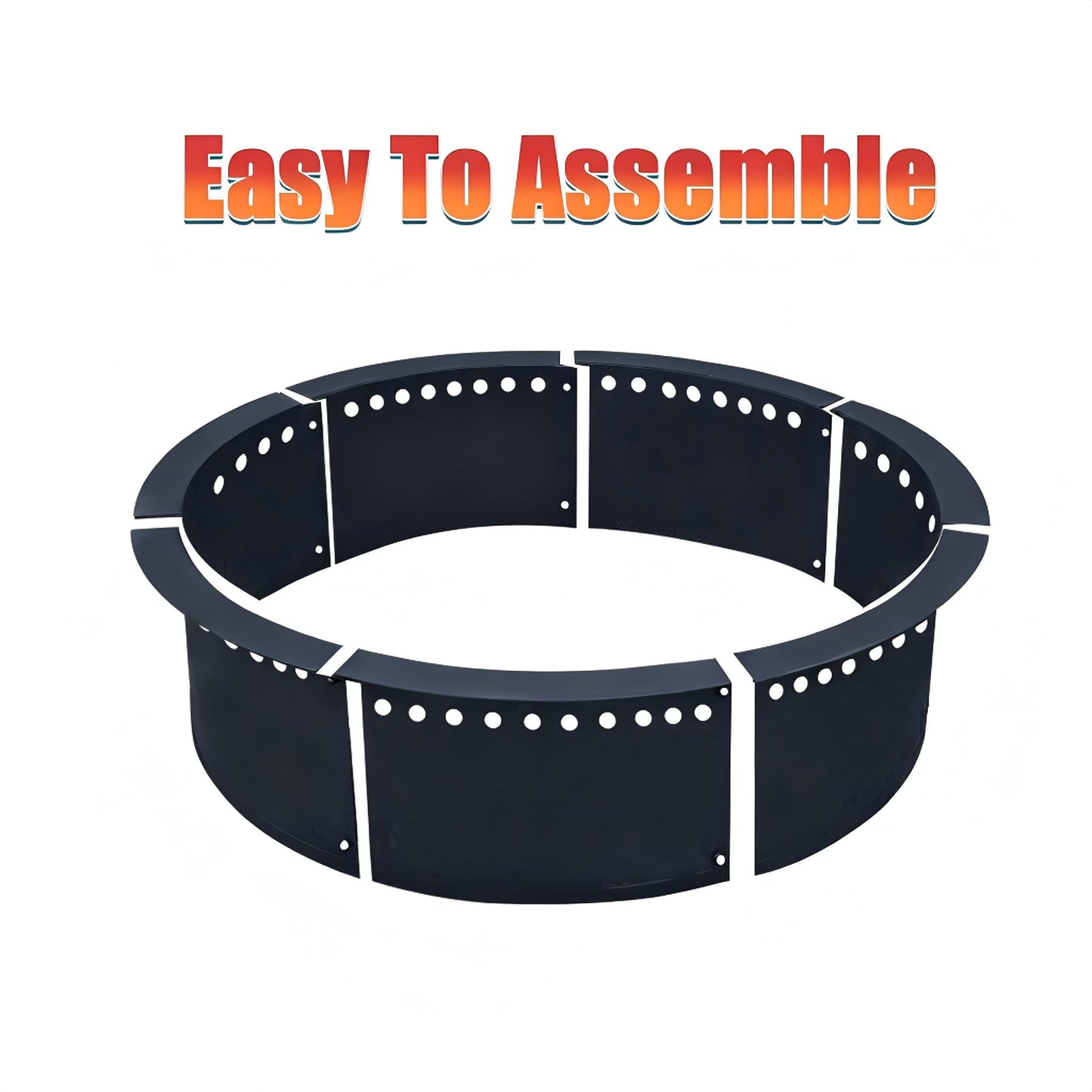 SoulMate Outdoor 35-Inch Outer/31-Inch Inner Fire Pit Ring Smokeless,Duty Solid Metal Steel Round Firepit Rim Insert for DIY Fire Pits, Outdoor Above or In-Ground, Camping Garden Patio Backyard.
