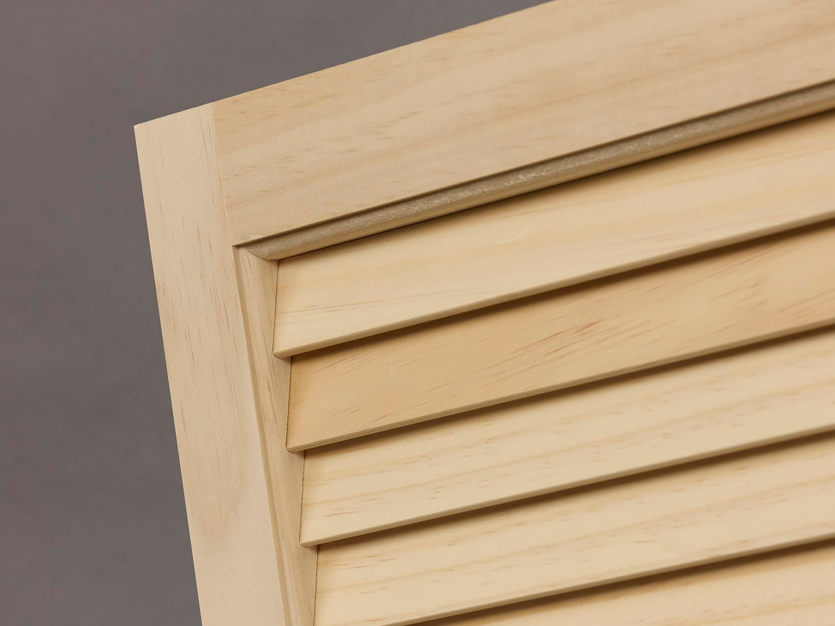 LTL Home Products AM-SHL59 American Wood Exterior Window Louvered Shutters, 15" x 59", Unfinished Pine