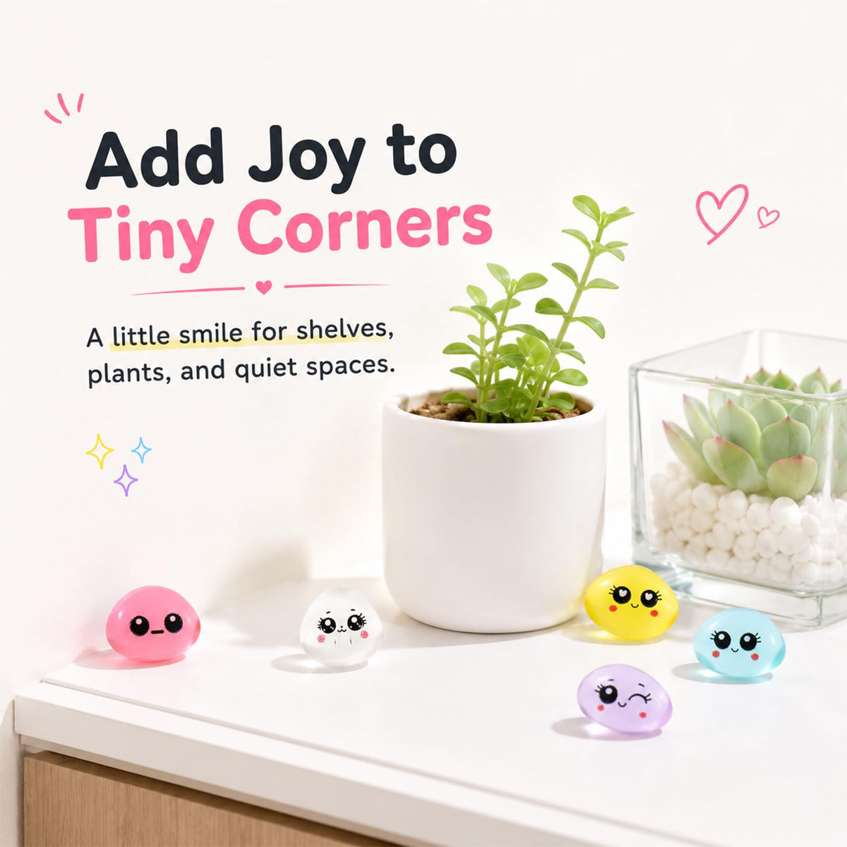 48 Pcs Mini Resin Expression Stones for Adult, Mini Trinkets, Figurines