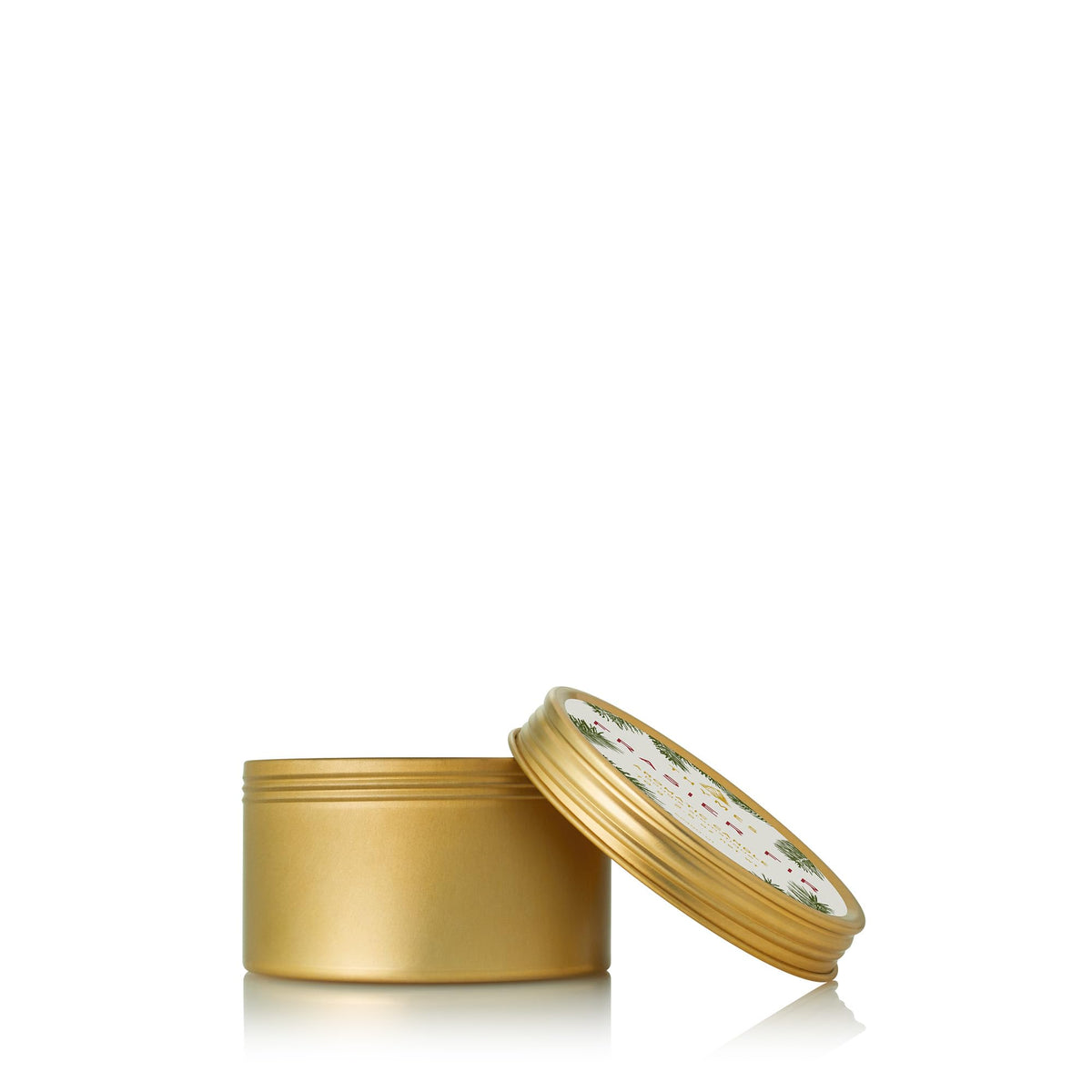 Thymes Travel Tin Holiday Candles - Scented Candles for Home Decor - Winter Scents - Luxury Home Fragrance Gifts for Women & Men - Gold (Frasier Fir, 2.5 oz)