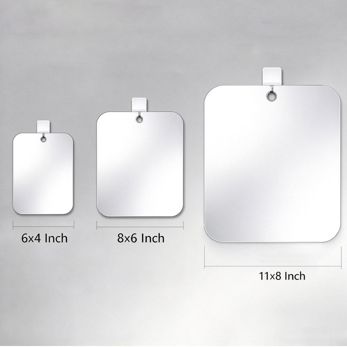 Shower Mirror for Shaving,(1 Pcs 11x8 Inch) Shaving Mirror Holder NO-Drilling Waterproof, Small Wall Mounted Bathroom Accessories Camping Hanging Men