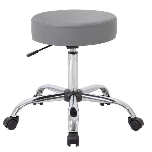 Boss Office Products Adjustable Upholstered Medical Stool in Grey (B240-GY)