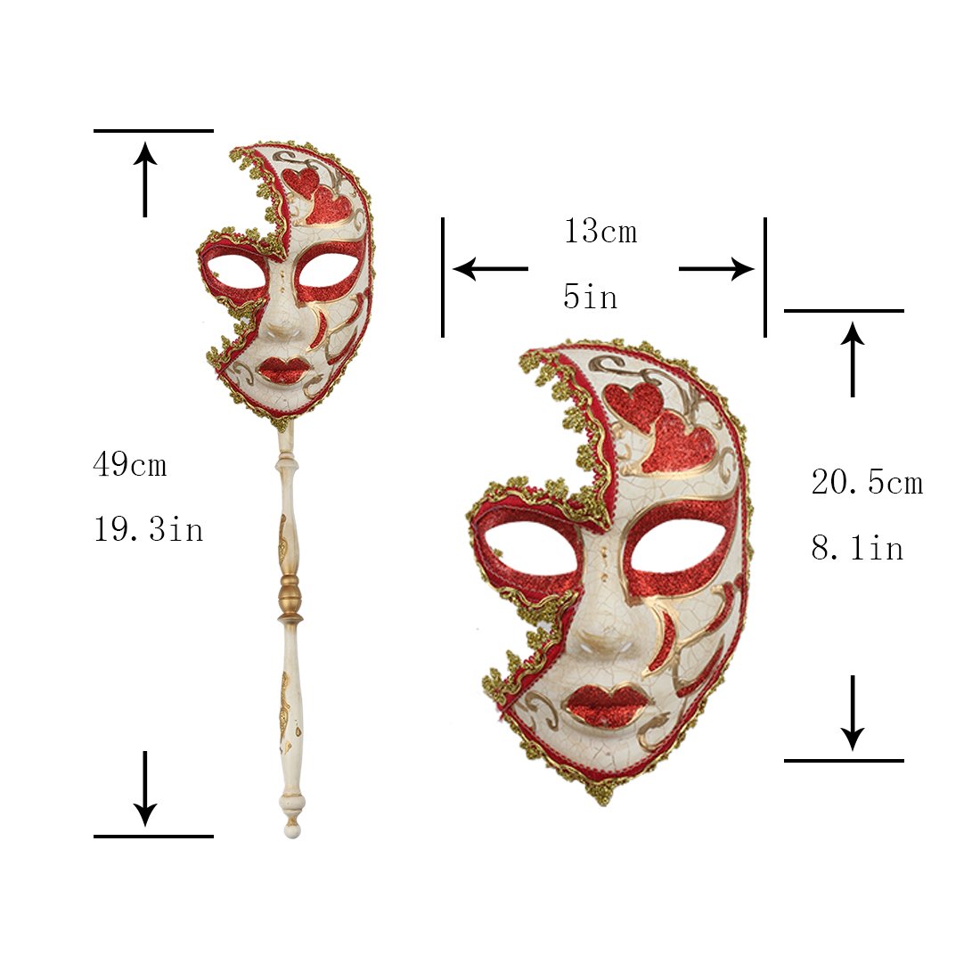 YU FENG 2 Pack Venetian Masquerade Mask, Adult Carnival Party Accessory