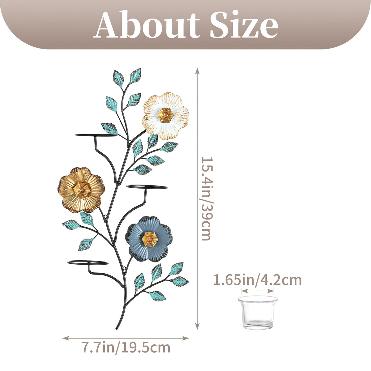 Sziqiqi Candle Sconces Wall Decor: Wall Candle Holder with 6 Tealight Glass