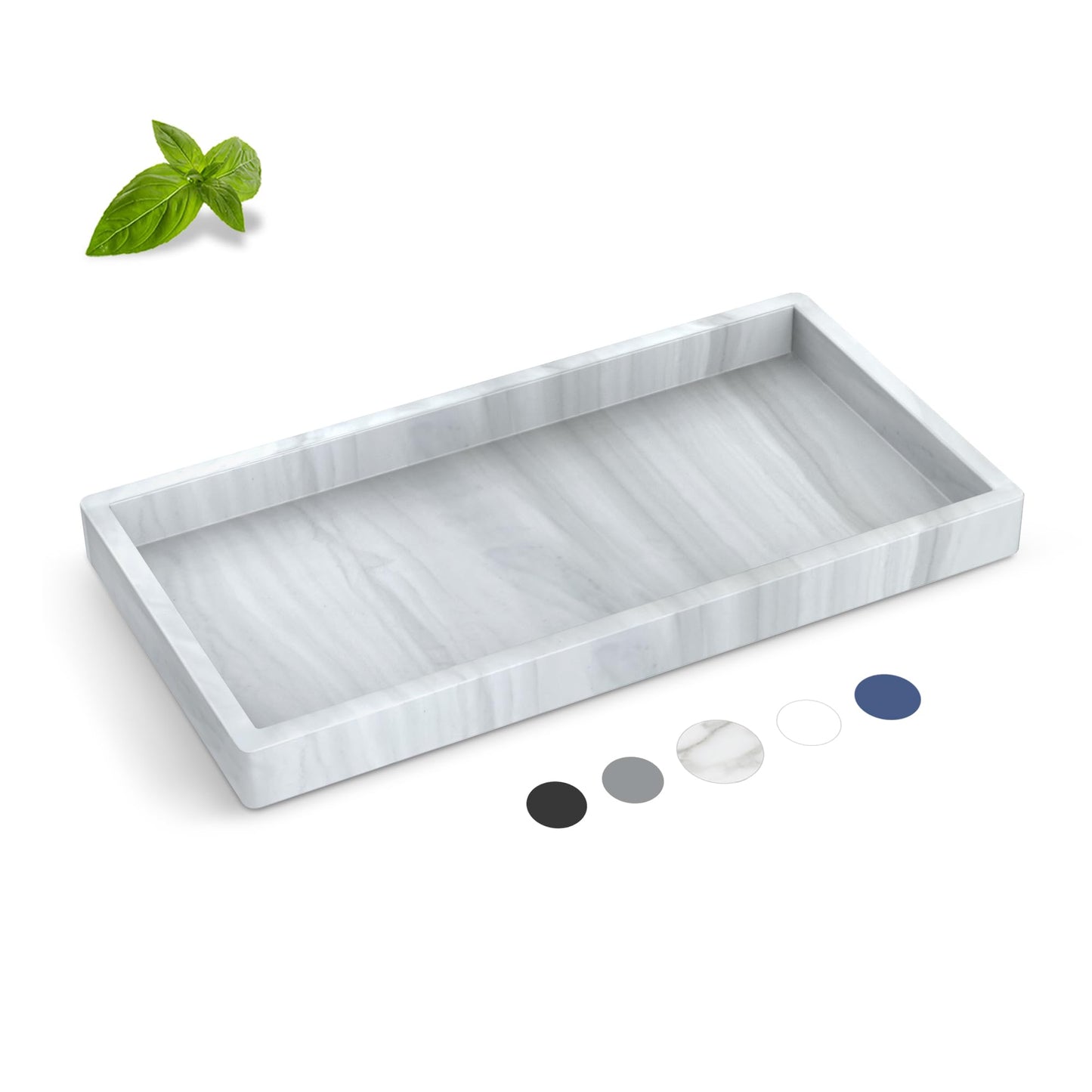 Silicone Bathroom Tray,Shatterproof Silicone Tray for Bathroom Counter,Small Vanity Tray for Bathroom Soap Dispenser Tray Toilet Tank-7.8 * 3.9in
