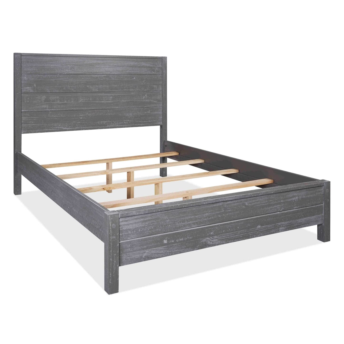 Grain Wood Furniture Montauk Solid Wood Bed, Full Size, Rustic Grey