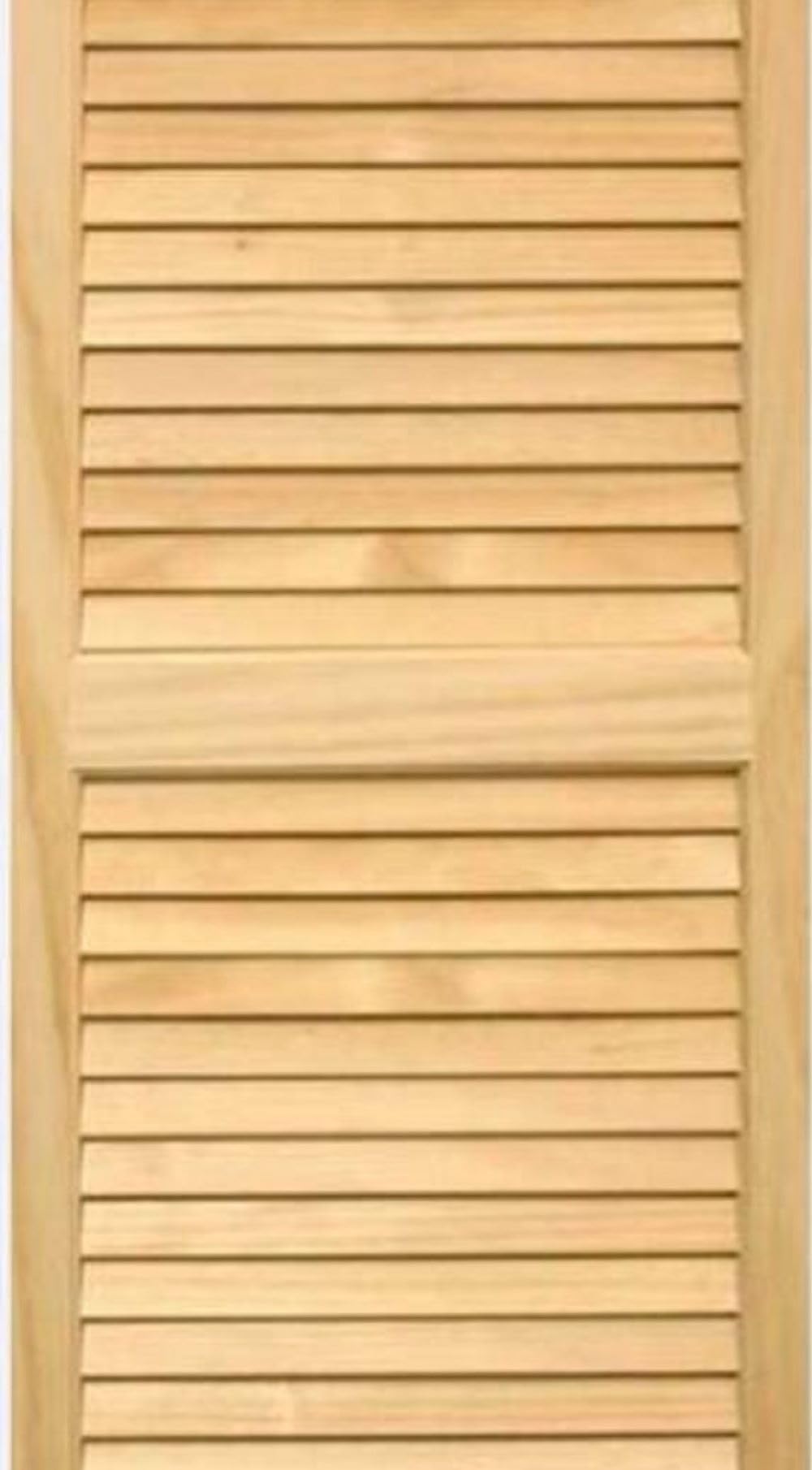 LTL Home Products AM-SHL59 American Wood Exterior Window Louvered Shutters, 15" x 59", Unfinished Pine