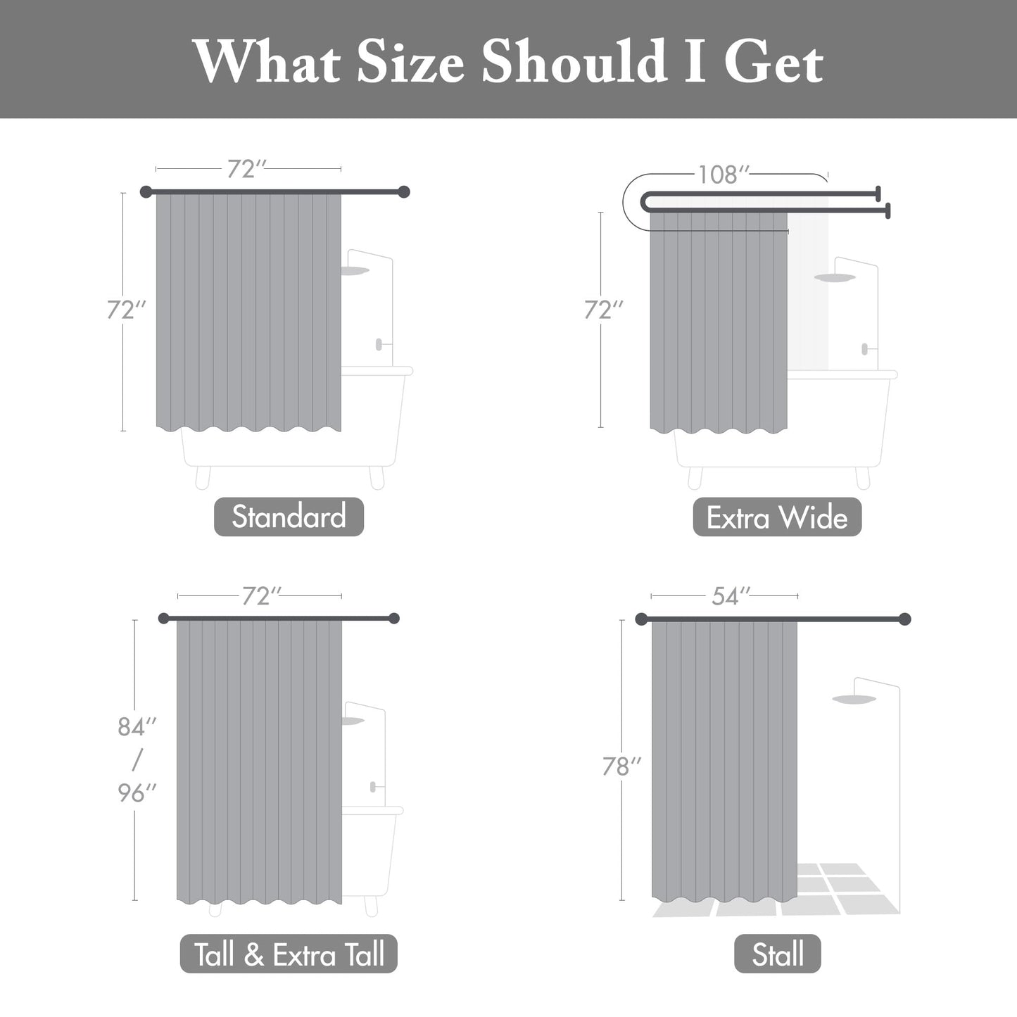 Madison Park Amherst Bathroom Shower Curtain Faux Silk Pieced Striped Modern Microfiber Bath Curtains, 72x72 Inches, Black