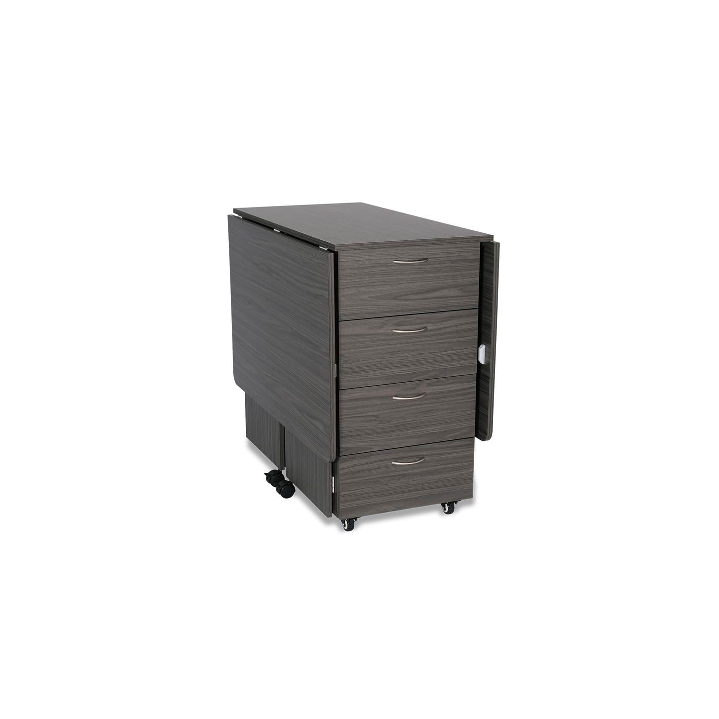Kangaroo Kookaburra Cutting Table – Large Sewing, Quilting & Craft Workstation with Expandable 70” x 40” Surface, Storage Drawers, Shelves & Rolling Locking Casters, Gray Finish