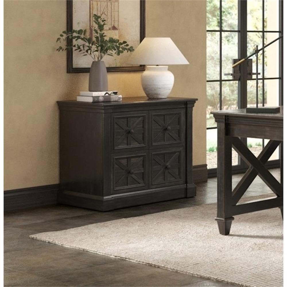 Pemberly Row Set of 3 Fully Assembled Executive Desk & Filing Cabinet & Bookcase