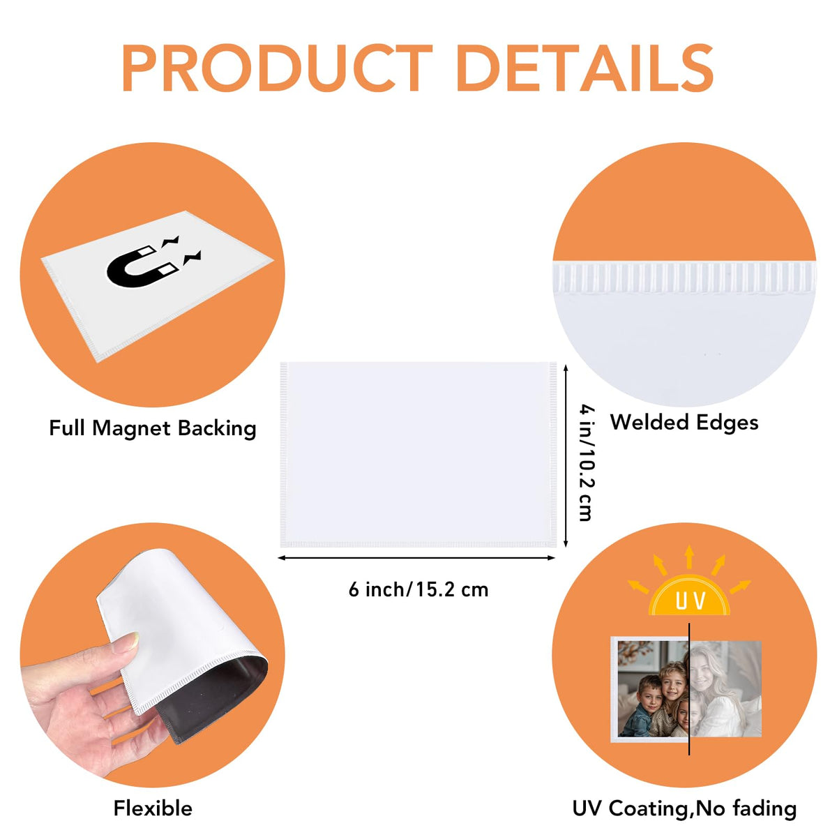 KKJCXY Magnetic Picture Frames for Refrigerator 4x6, 10 Pack White