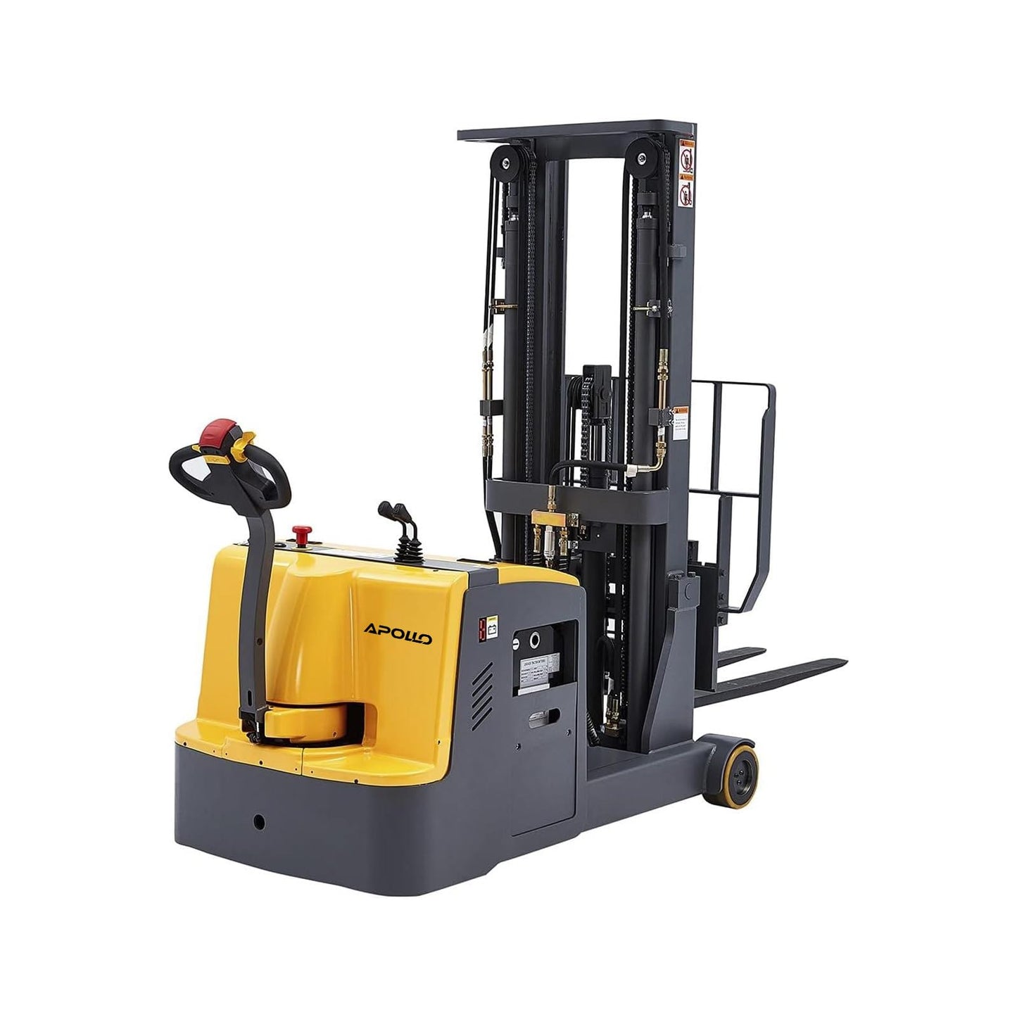 APOLLOLIFT Counterbalanced Fully Electric Stacker 177" High Lift Height Forklift, 3300Lbs Capacity Powered Material Lift