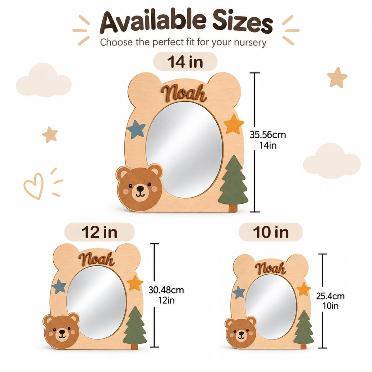 Custom Name Shatterproof Kids Mirror for Wall Bedroom Decor Baby Gift