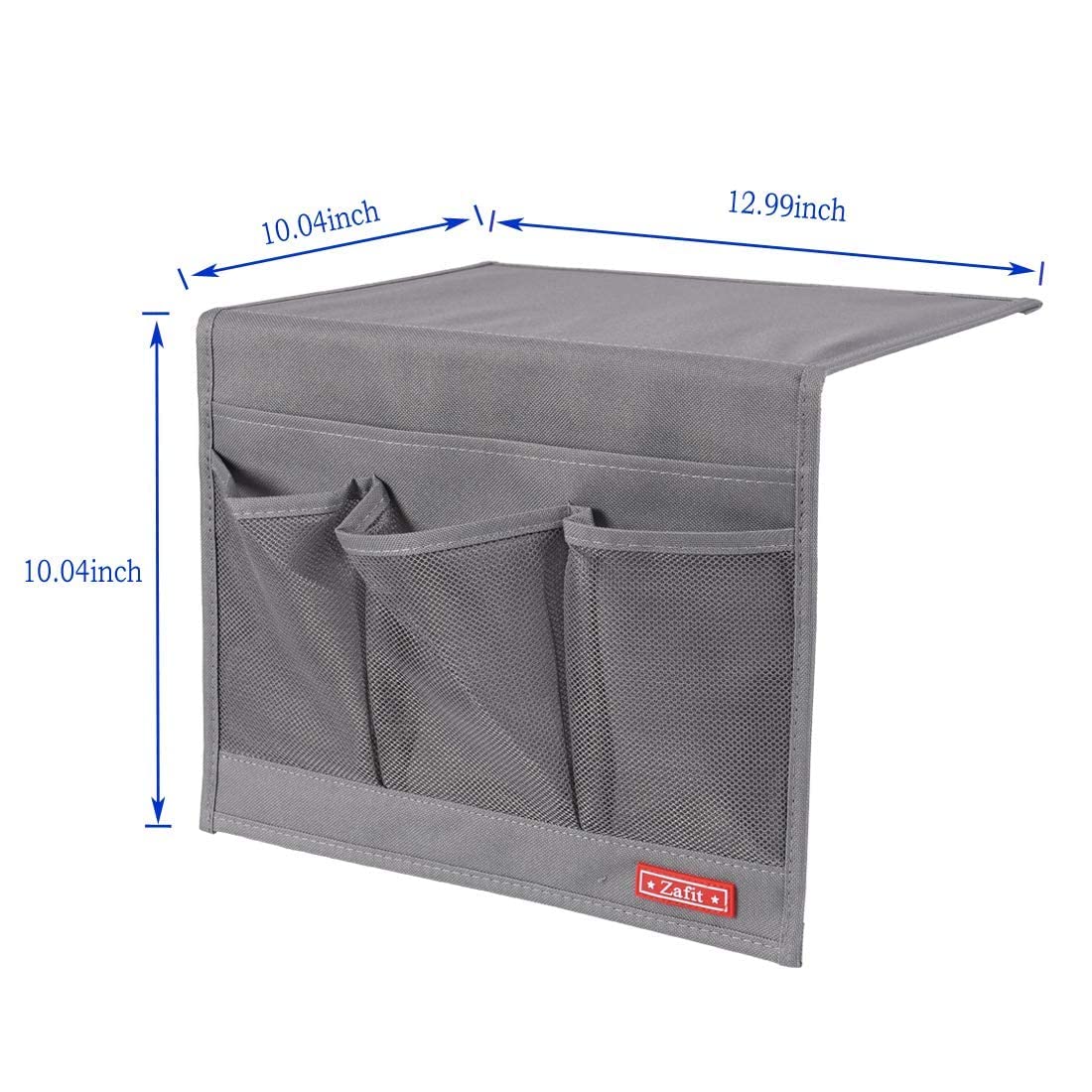 Zafit Bedside Storage Organizer, Table Cabinet Bedside Organizer Caddy for Remotes Phone Glasses (Classic 4 Pockets-Grey)