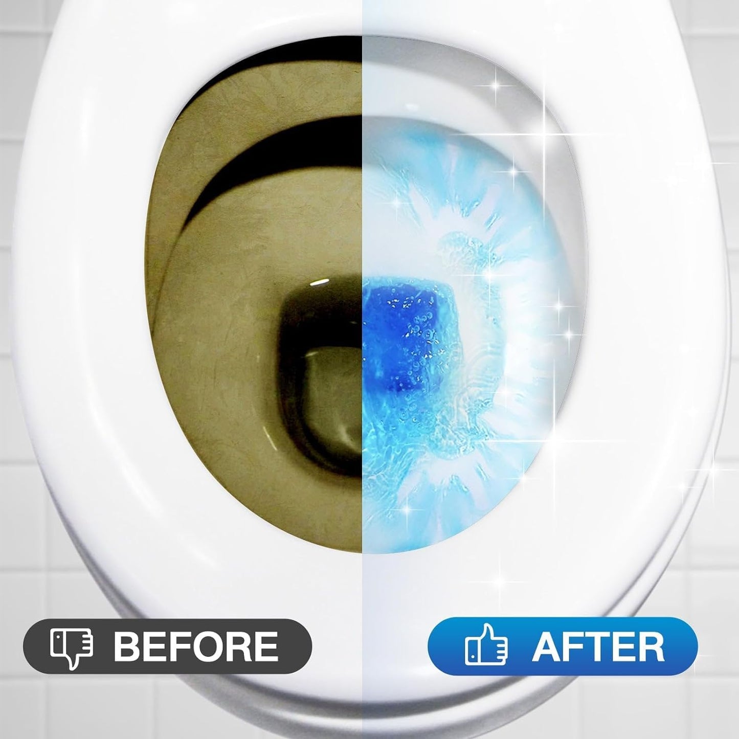 Vacplus Toilet Bowl Cleaner Tablets, 50 Pack, Auto Cleaning, Long-Lasting