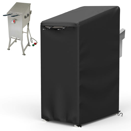 AKEfit Fryer Cover,Heavy Duty Waterproof Anti-UV Deep Fryer Cover, Fit for Model Bayou Classic 700-701 4-Gallon Deep Fryer Without Cart Shelf,Black