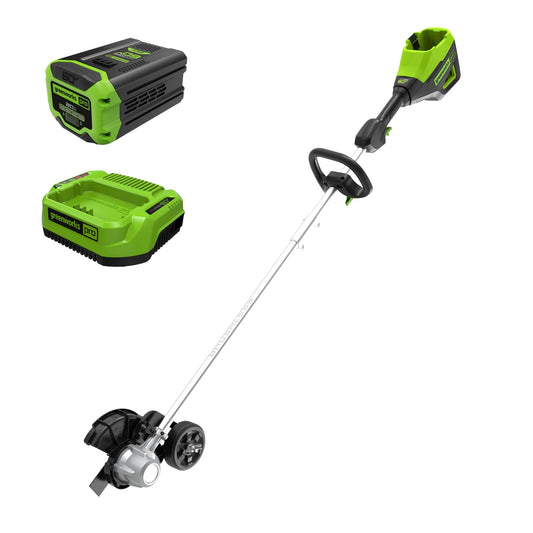 Greenworks 60V 8" Brushless Cordless Edger with 2.0Ah Battery & Charger – Tool-Free Depth Adjustment, Lightweight Lawn Edging Tool, 4-Year Warranty