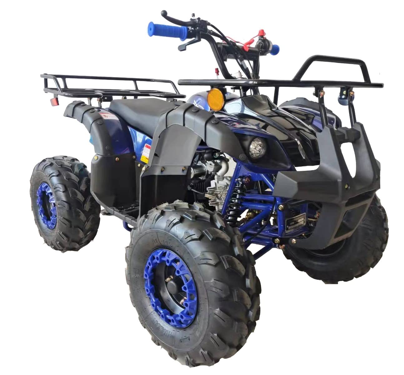 HHH 125cc ATV for Youth Sports Utility Gas Sports ATV with Reverse Led Lights Matching Rims Youth Quad Big Tires 18/19 inch Wheels (Black)