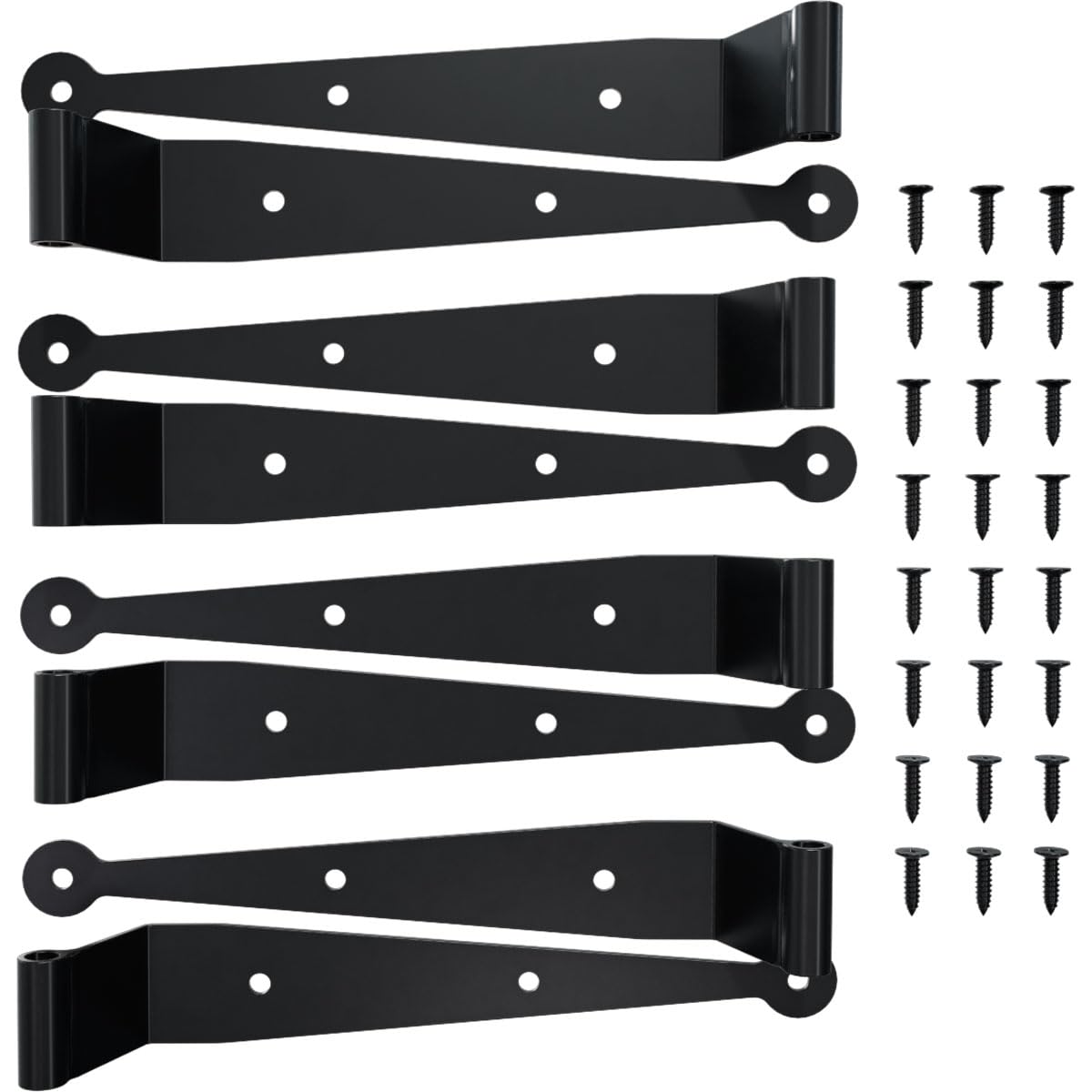 SteelTek Strap Hinge 10"W with 1 1/2" Offset Shutter Kit, for Heights 60"-80" (Includes 4 Pairs of Hinges)