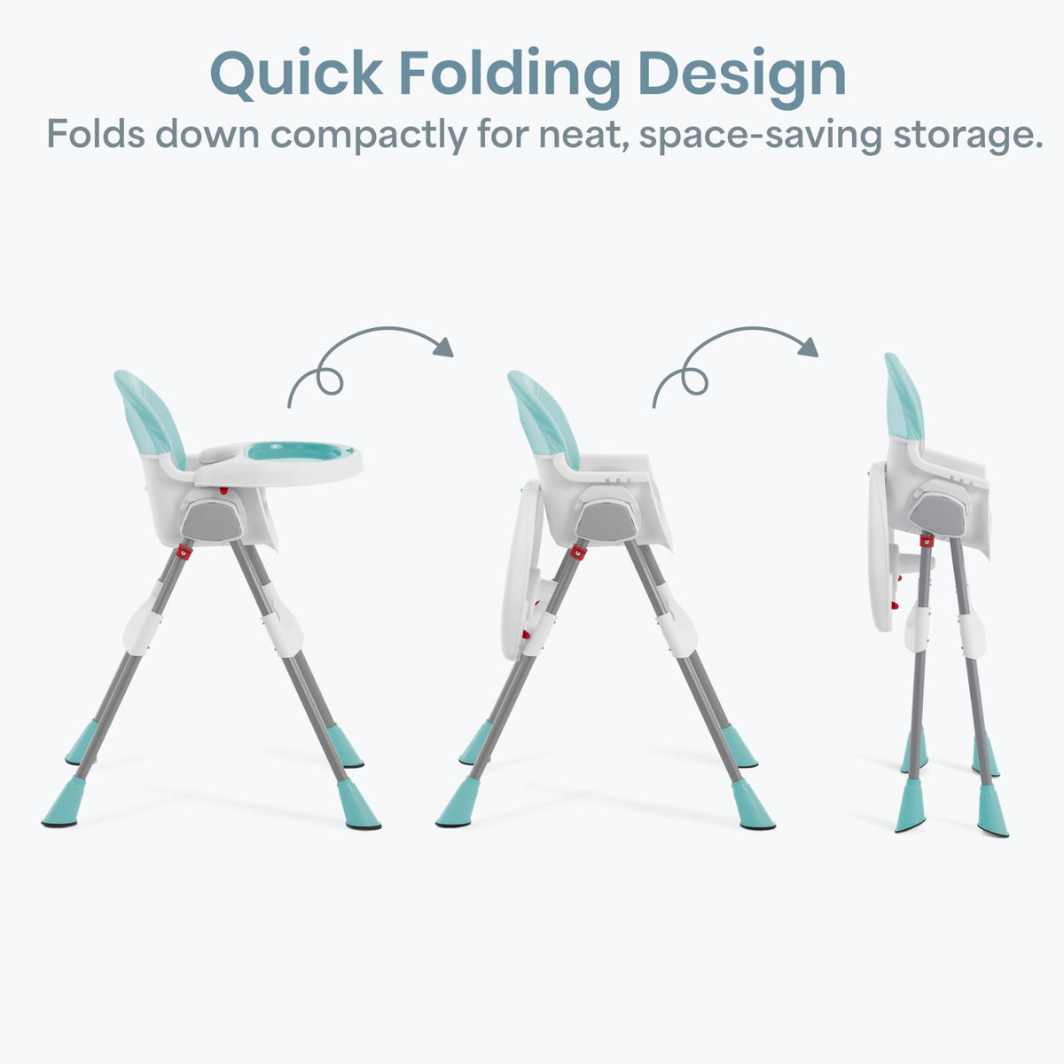 Dream On Me TableTalk 2-in-1 Convertible High Chair, 5-Point Harness, Aqua
