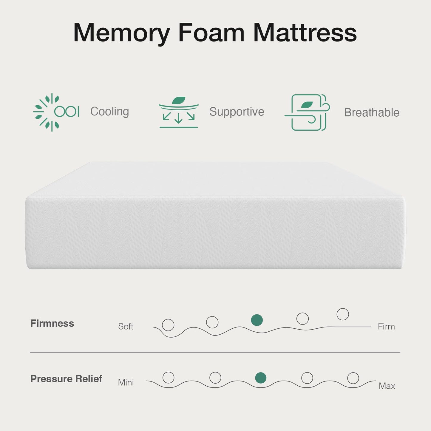 Novilla Queen Mattress, 10 Inch Queen Size Memory Foam Mattress in a Box, Gel Memory Foam Mattress for Comfort Sleep &Cooling Night Sleep, CertiPUR-US Certified