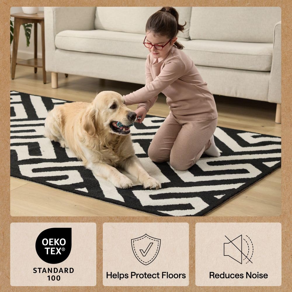 GORILLA GRIP® Slip Resistant Rug Gripper Pads for Hardwood Floor, Cream