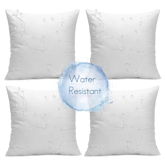 Ashler Outdoor Pillows, 18 x 18 Pillow Inserts Set of 4, Waterproof Throw Pillow Inserts Hypoallergenic for Patio, Water Resistant Indoor Outdoor Decorative
