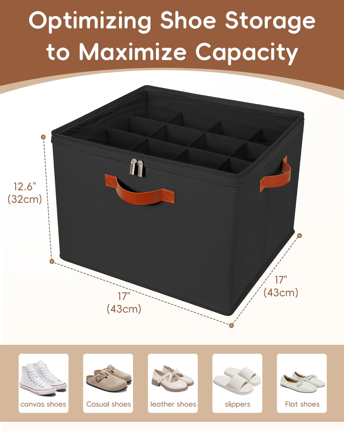 2 Pack Shoe Storage Organizer with Clear Lid for Closet Entryway ,Black