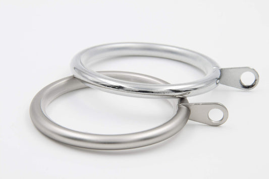 GCurtain Metal Curtain Rings with Eyelets and Nylon Insets, Set of 12, 1.18 Inch Inner Diameter Drapery Rings for 3/4" Rods, Quiet & Scratch-Resistant, Premium Duty Curtain Hardware, Brushed Nickel
