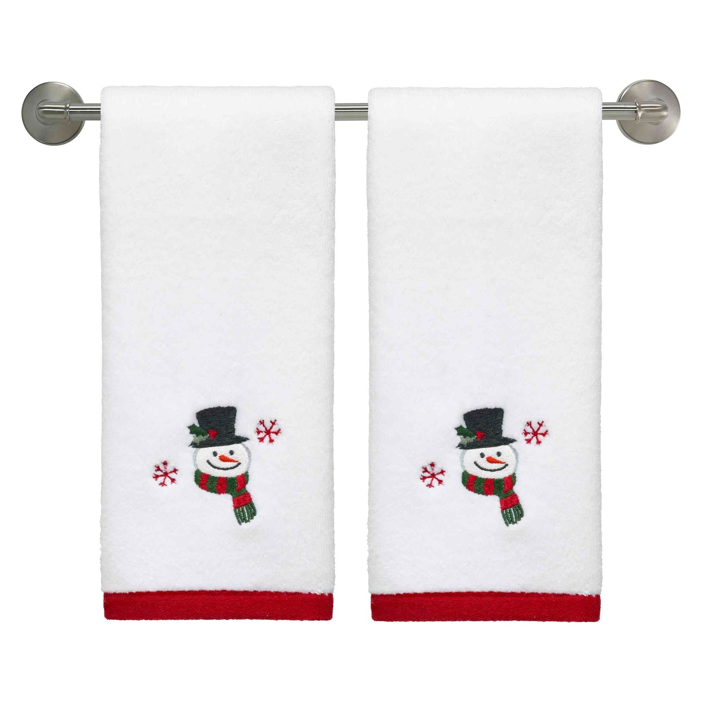 Avanti Linens - Fingertip Towels, Soft & Absorbent, Christmas Decorations, Set of 2 (Winter Snowman Collection)