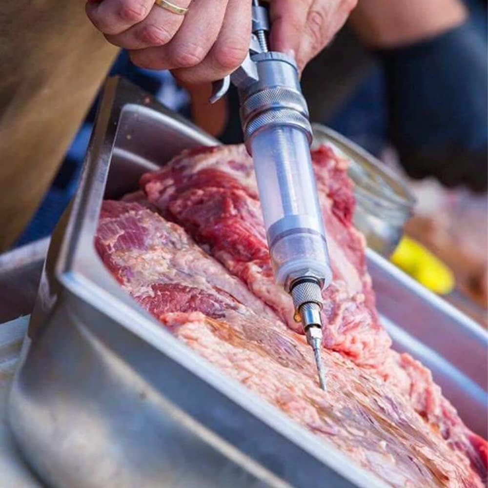 SpitJack Magnum BBQ Marinade Meat Injector, Made in USA, 4 Needles, MJ106