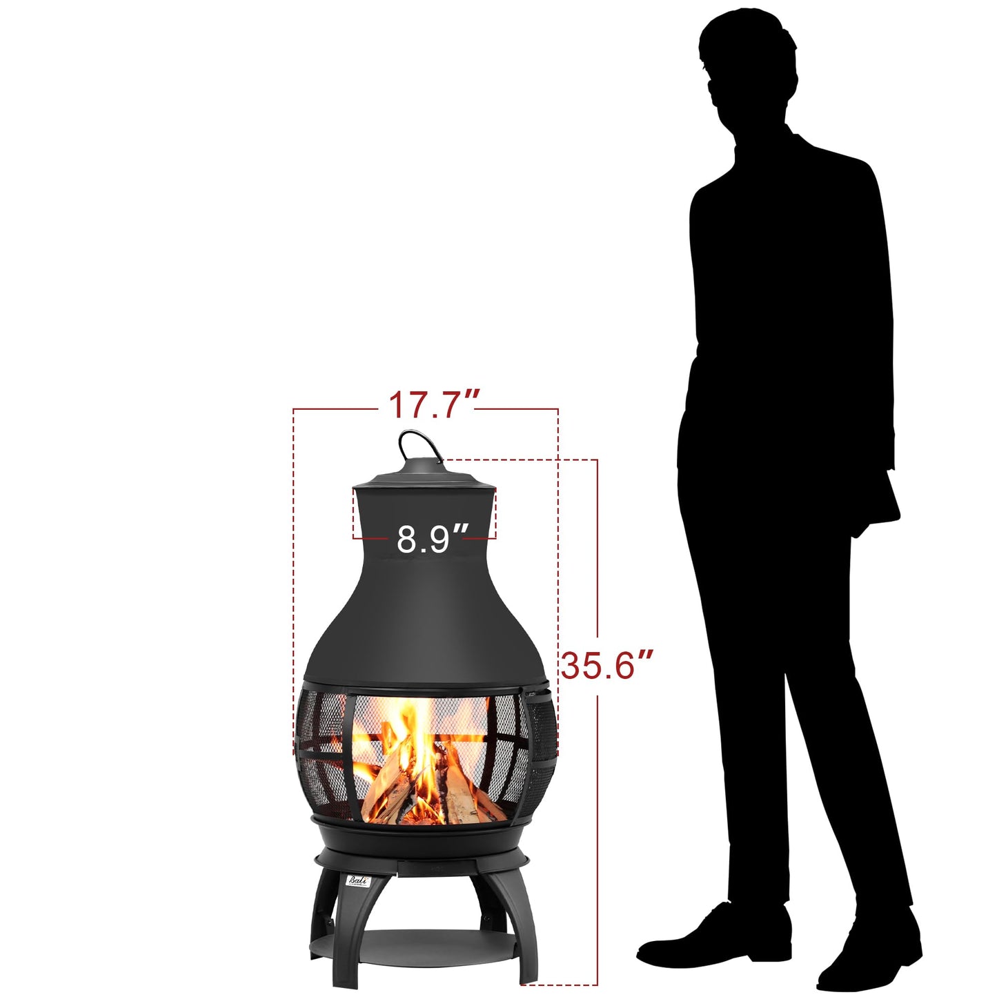 BALI OUTDOORS Fire Pit Wood Burning Chiminea Outside