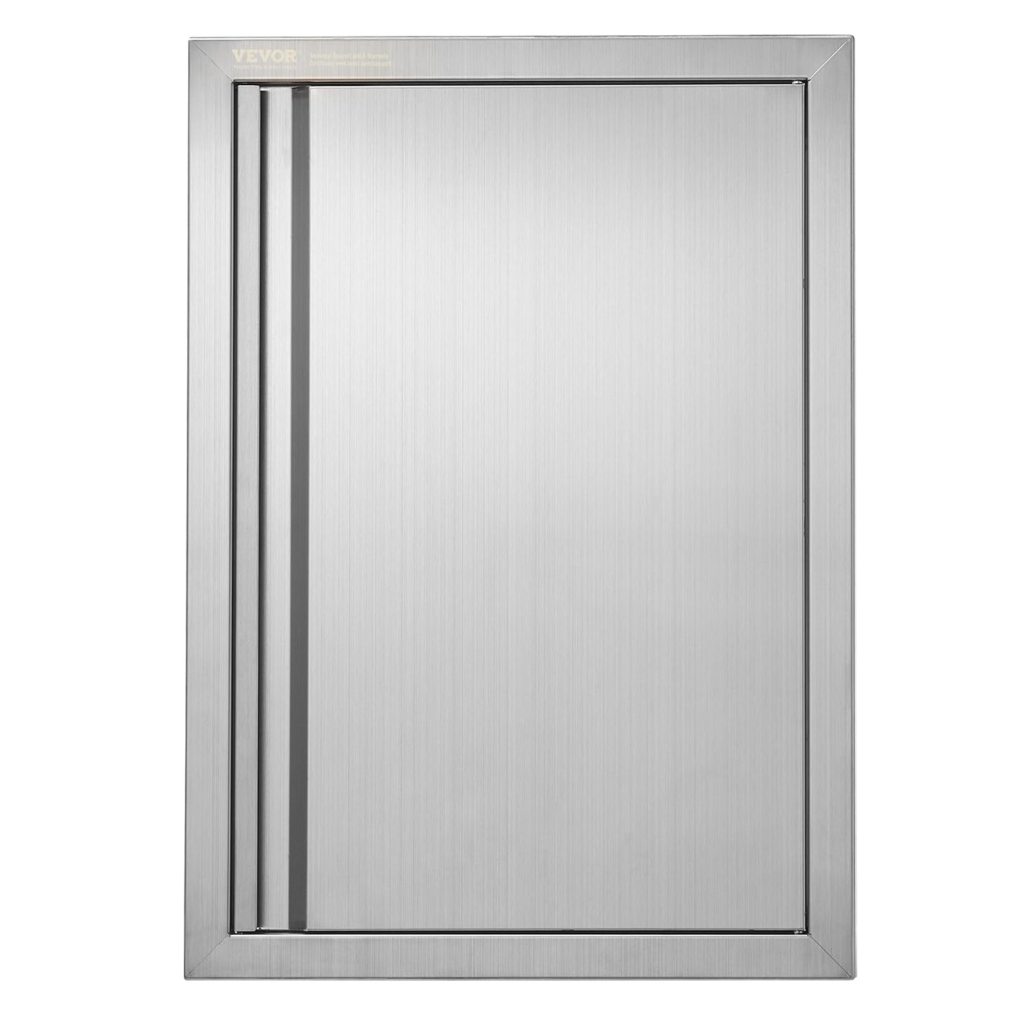 VEVOR BBQ Access Door, 17W x 24H Inch Single Outdoor Kitchen, Stainless Steel Flush Mount, Wall Vertical with Recessed Handle, for BBQ Island, Grilling Station, Outside Cabinet