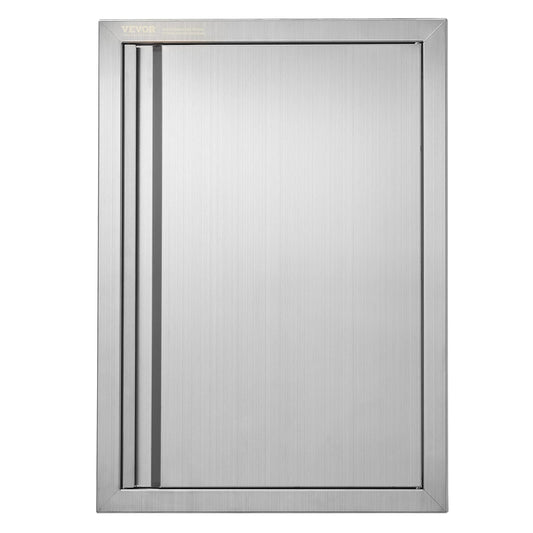 VEVOR BBQ Access Door, 17W x 24H Inch Single Outdoor Kitchen, Stainless Steel Flush Mount, Wall Vertical with Recessed Handle, for BBQ Island, Grilling Station, Outside Cabinet