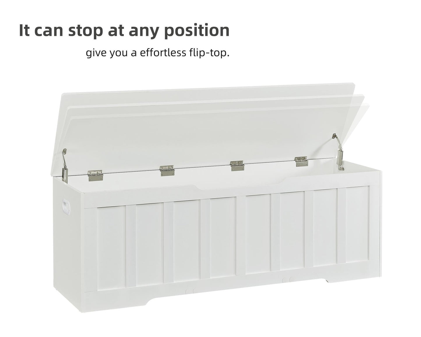 VANKILEY 51.2" Storage Chest Extra Large,Wooden Storage Bench,White