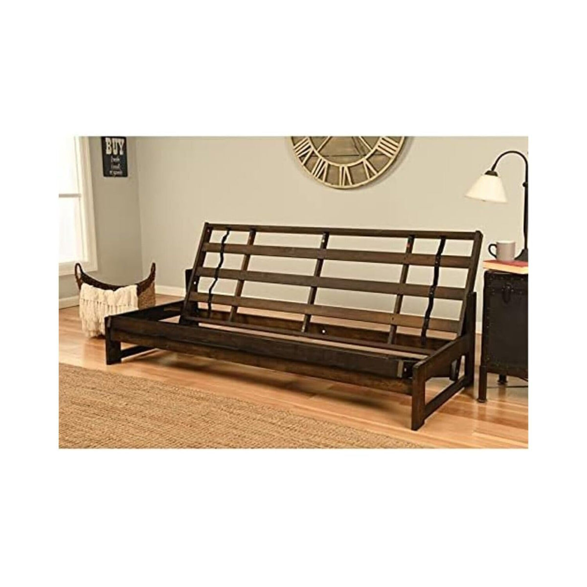 HomeStock Full Size Futon Frame Set - Convertible Sofa Bed for Living Spaces Frame Only