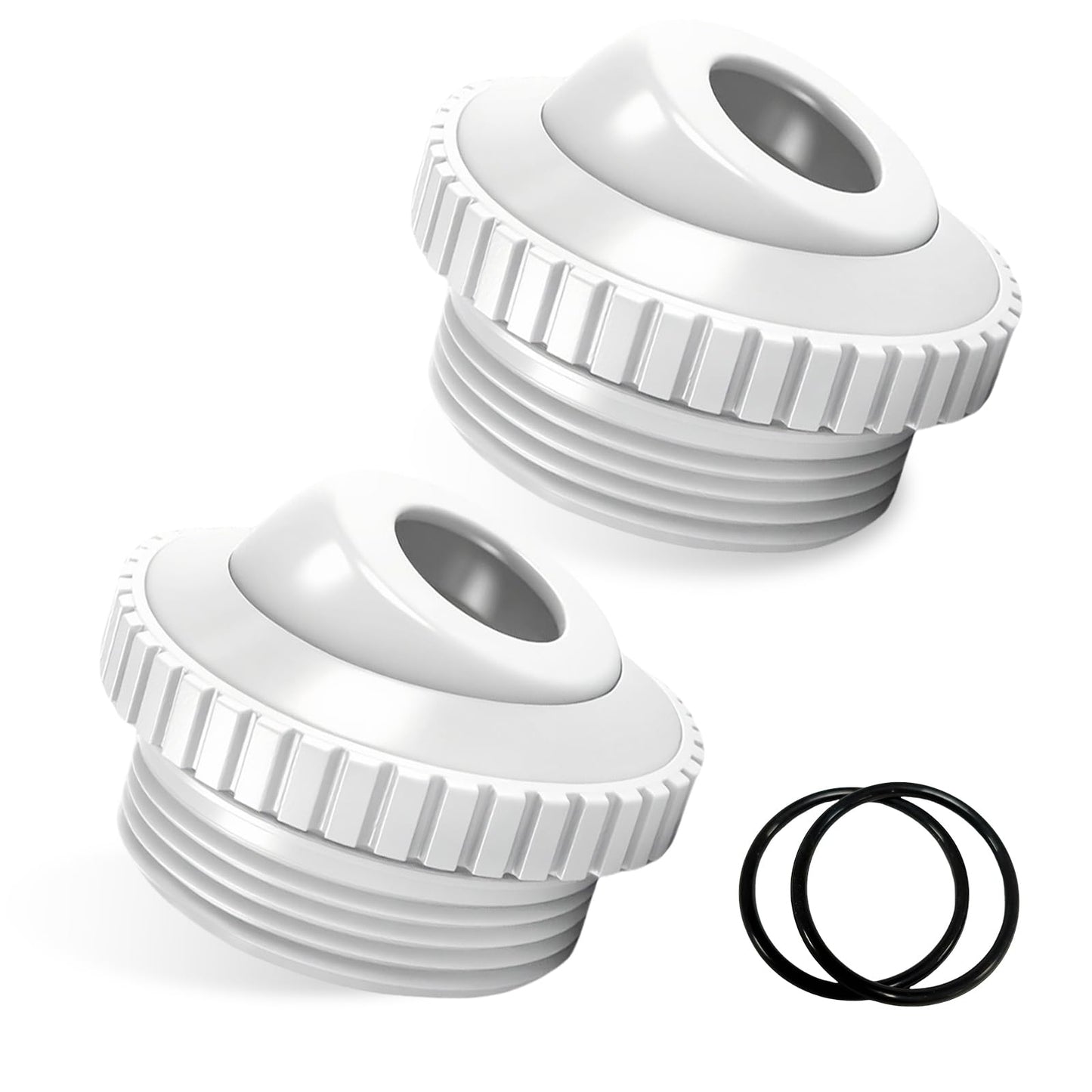 Qryuvfek 2 PCS Pool Directional Jet Nozzles, 3/4 Inch Adjustable Flow Eyeball Inlet Jet, Spa and Pool Return Jet Fittings, Compatible with 1-1/2 Inch MIP Thread, Pool Cleaning Accessories