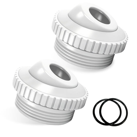 Qryuvfek 2 PCS Pool Directional Jet Nozzles, 3/4 Inch Adjustable Flow Eyeball Inlet Jet, Spa and Pool Return Jet Fittings, Compatible with 1-1/2 Inch MIP Thread, Pool Cleaning Accessories