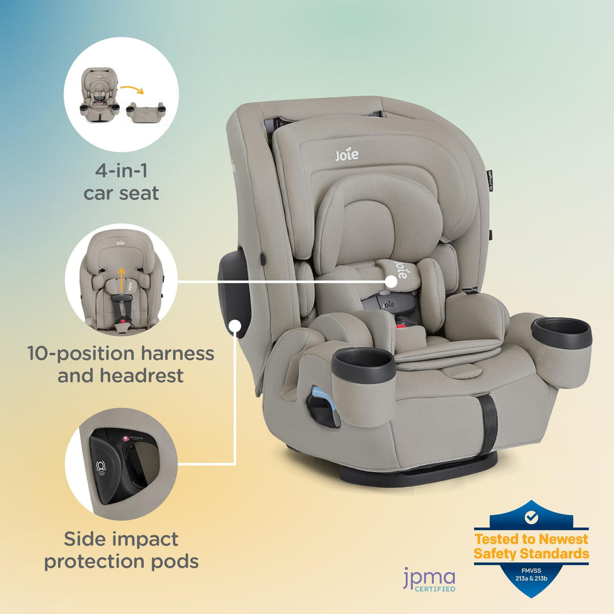 Joie Saffron SI 4-in-1 Convertible Car Seat, Birth to Booster