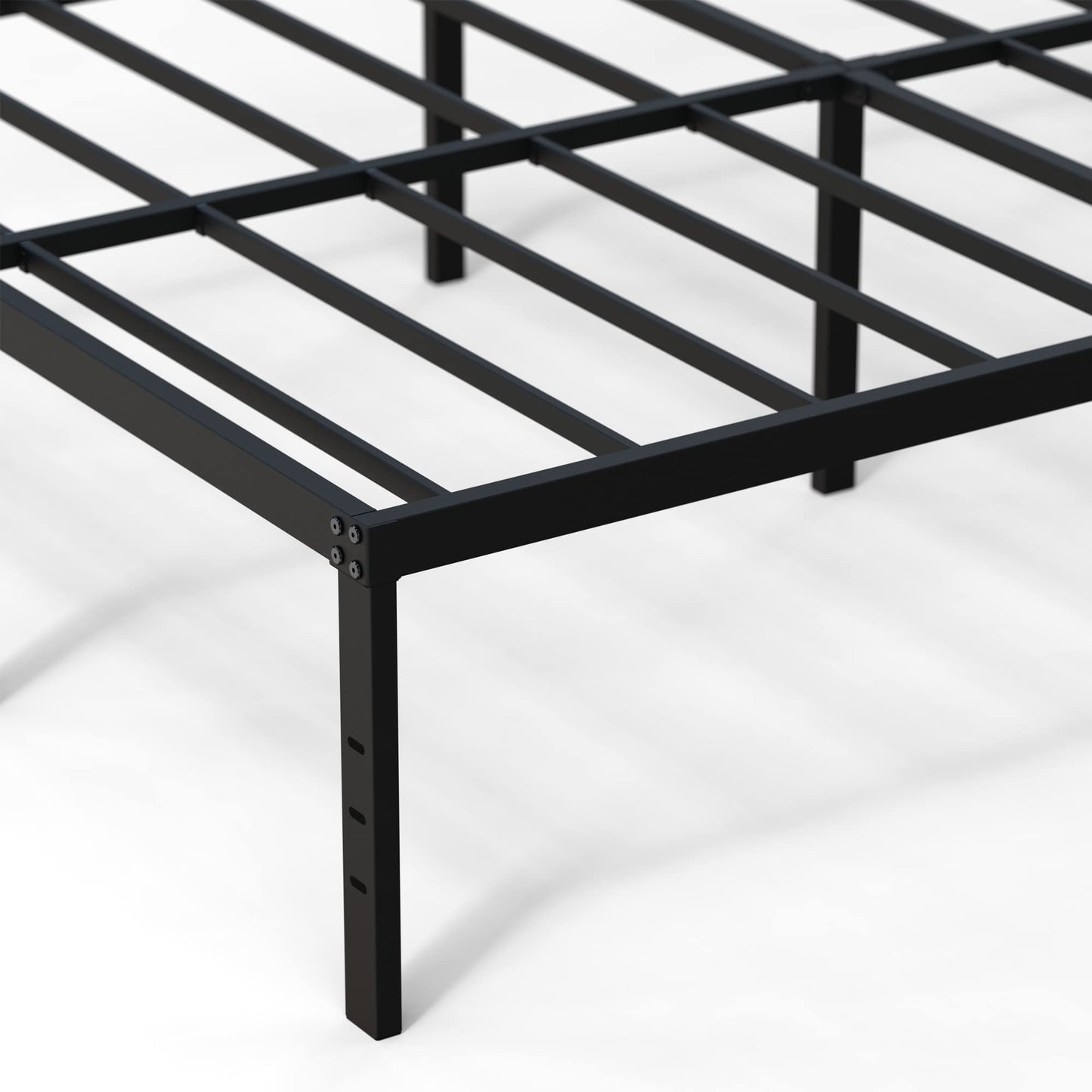 DiaOutro 18 Inch Full XL Bed Frame Heavy Duty Metal Platform No Box Spring Needed, Maximum Storage, Easy Assembly, Noise Free, Black