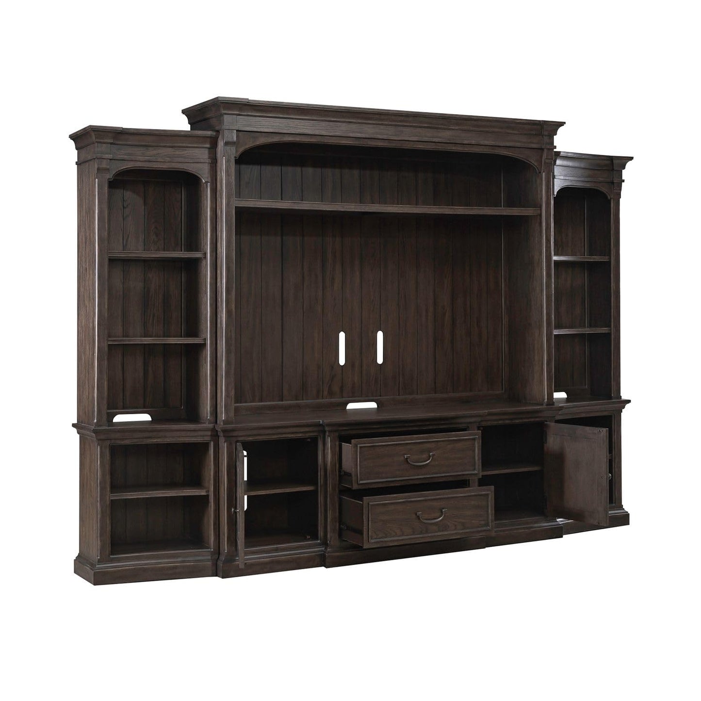 Liberty Furniture Paradise Valley Entertainment Center with Piers for Living Room - Saddle Brown